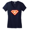nwt iron man classic heart core glow in dark marvel Women's V-Neck T-Shirt