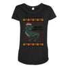 ugly dinosaur merry christmas Maternity Scoop Neck T-shirt