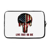 skull us flag live free or die Laptop cover