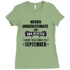 never underestimate an old man who was born in september Ladies Fitted T-Shirt