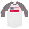 t-rex vintage american flag 3/4 Sleeve Shirt
