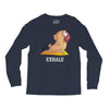 yoga pug exhale Long Sleeve Shirts