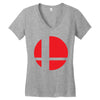 smash bros tribute unisex vinyl Women's V-Neck T-Shirt
