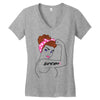girl power survivor breast cancer Women's V-Neck T-Shirt