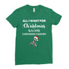 all i want for christmas is a cure carcinoid cancer Ladies Fitted T-Shirt