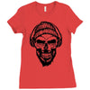 hipter skull Ladies Fitted T-Shirt