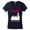 factory records   retro record label   mens music Women's V-Neck T-Shirt