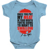 once you put my meat in your mouth t shirt tee funny grilling cook che Baby Onesie
