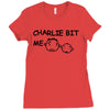 charlie bit me t shirt 2xl funny youtube nerdy geeky awesome humor coo Ladies Fitted T-Shirt