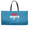 red white and cute Weekender Totes