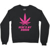 Support Breast Cancer Awareness With A Pink Cannabis Leaf Crewneck Sweatshirt