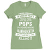 Super Cool Pops Of A Freaking Awesome Granddaughter Ladies Fitted T-Shirt
