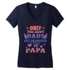 only the best dads get promoted to papa Women's V-Neck T-Shirt