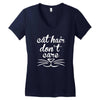 cat hair don't care cute crazy cat Women's V-Neck T-Shirt