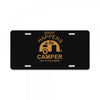 what happens in camper stays in camper vintage style camp funny License Plate