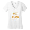 I'm a may woman I was born with my heart Women's V-Neck T-Shirt