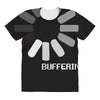 buffering  funny retro loading computer console fashion party All Over Women's T-shirt