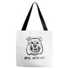 deal with it angry pitbul Tote Bags
