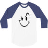 evil acid house smiley smily face mens t shirt 3/4 Sleeve Shirt