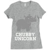 chubby unicorn rhino Ladies Fitted T-Shirt