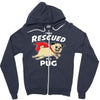 rescued by pug1 Zipper Hoodie