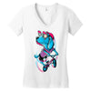 dog biker Women's V-Neck T-Shirt