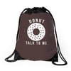 donut talk to me Drawstring Bags