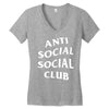 anti social social club White logo Women's V-Neck T-Shirt
