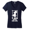 T Rex Hates Pull Ups Women's V-Neck T-Shirt