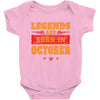 Legends Are Born In October Baby Onesie