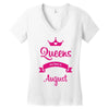 queens are born in august Women's V-Neck T-Shirt
