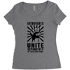 introverts Unite Separately in Your Own Homes Women's Triblend Scoop T-shirt