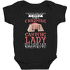 camping lady Baby Bodysuit