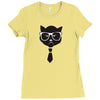 grumpy hipster cat Ladies Fitted T-Shirt