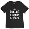 queens are born in october. V-Neck Tee