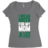 i wear green for my mom liver cancer awareness Women's Triblend Scoop T-shirt
