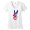 Peace Sign Hand Women's V-Neck T-Shirt