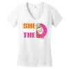 She Wants The D - Dunkin Donuts Women's V-Neck T-Shirt