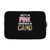 pretty in pink dangerous in camo funny Laptop sleeve