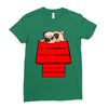 snoopy parody pug w Ladies Fitted T-Shirt
