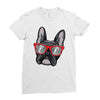 frenchie hipster Ladies Fitted T-Shirt