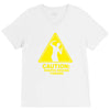 caution shapes being thrown printed V-Neck Tee