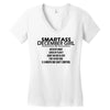 Smartass December Girl Women's V-Neck T-Shirt