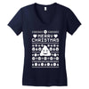 funny ugly christmas smiley emoticon Women's V-Neck T-Shirt