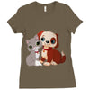nice cat and dog Ladies Fitted T-Shirt