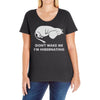 retro hippohibernating Ladies Curvy T-Shirt