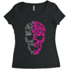 two coloured patterned skull   mens funny Women's Triblend Scoop T-shirt