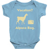 vacation, alpaca bag Baby Onesie