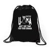 nurse lama Drawstring Bags