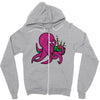 purple octopus playing the bagpipes Zipper Hoodie